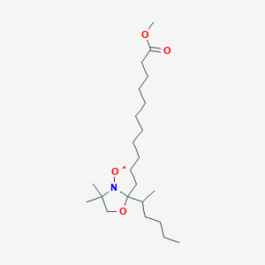 molecular formula C23H44NO4 B1218933 [2-(Hexan-2-yl)-2-(11-methoxy-11-oxoundecyl)-4,4-dimethyl-1,3-oxazolidin-3-yl]oxidanyl CAS No. 29639-21-2