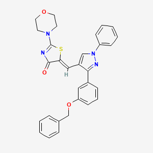 (5Z)-5-({3-[3-(benzyloxy)phenyl]-1-phenyl-1H-pyrazol-4-yl}methylidene)-2-(morpholin-4-yl)-1,3-thiazol-4(5H)-one