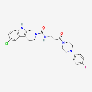 6-chloro-N-{3-[4-(4-fluorophenyl)piperazin-1-yl]-3-oxopropyl}-1,3,4,9-tetrahydro-2H-beta-carboline-2-carboxamide