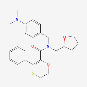 N-[4-(dimethylamino)benzyl]-3-phenyl-N-(tetrahydrofuran-2-ylmethyl)-5,6-dihydro-1,4-oxathiine-2-carboxamide