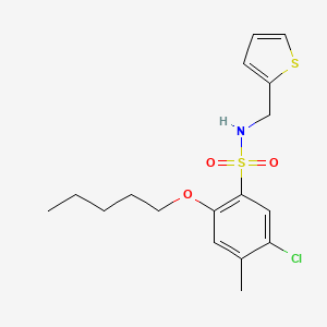 5-chloro-4-methyl-2-(pentyloxy)-N-[(thiophen-2-yl)methyl]benzene-1-sulfonamide