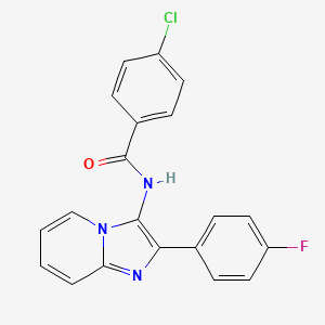 4-chloro-N-[2-(4-fluorophenyl)imidazo[1,2-a]pyridin-3-yl]benzamide