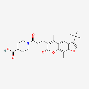 1-[3-(3-tert-butyl-5,9-dimethyl-7-oxo-7H-furo[3,2-g]chromen-6-yl)propanoyl]piperidine-4-carboxylic acid