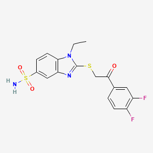 2-[2-(3,4-Difluorophenyl)-2-oxoethylthio]-1-ethylbenzimidazole-5-sulfonamide