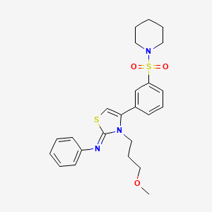 N-[(2Z)-3-(3-methoxypropyl)-4-[3-(piperidin-1-ylsulfonyl)phenyl]-1,3-thiazol-2(3H)-ylidene]aniline