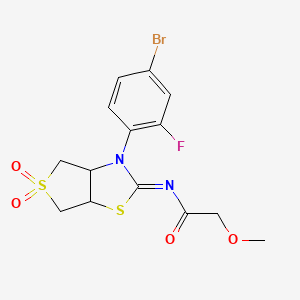 N-[(2E)-3-(4-bromo-2-fluorophenyl)-5,5-dioxidotetrahydrothieno[3,4-d][1,3]thiazol-2(3H)-ylidene]-2-methoxyacetamide