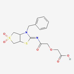 (2-{[(2Z)-3-benzyl-5,5-dioxidotetrahydrothieno[3,4-d][1,3]thiazol-2(3H)-ylidene]amino}-2-oxoethoxy)acetic acid