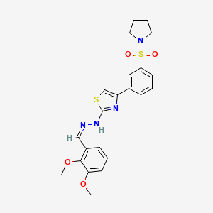 2-[(2Z)-2-(2,3-dimethoxybenzylidene)hydrazinyl]-4-[3-(pyrrolidin-1-ylsulfonyl)phenyl]-1,3-thiazole