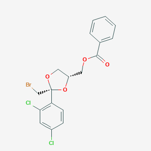 molecular formula C18H15BrCl2O4 B121897 cis-2-(Bromomethyl)-2-(2,4-dichlorophenyl)-1,3-dioxolane-4-ylmethyl benzoate CAS No. 61397-57-7