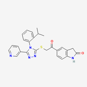 5-[2-({4-[2-(propan-2-yl)phenyl]-5-(pyridin-3-yl)-4H-1,2,4-triazol-3-yl}sulfanyl)acetyl]-2,3-dihydro-1H-indol-2-one