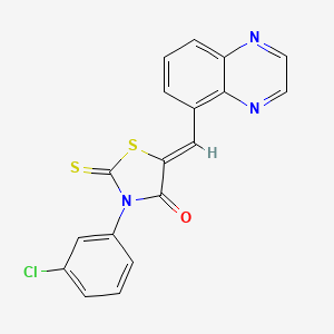 (5Z)-3-(3-chlorophenyl)-5-(quinoxalin-5-ylmethylidene)-2-thioxo-1,3-thiazolidin-4-one