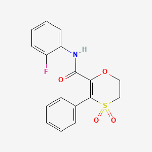 N-(2-fluorophenyl)-3-phenyl-5,6-dihydro-1,4-oxathiine-2-carboxamide 4,4-dioxide