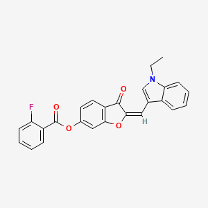 2-[(1-Ethylindol-3-yl)methylene]-3-oxobenzo[3,4-b]furan-6-yl 2-fluorobenzoate