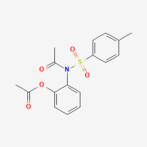molecular formula C17H17NO5S B1218990 Acetic acid [2-[acetyl-(4-methylphenyl)sulfonylamino]phenyl] ester 