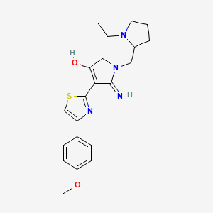 1-[(1-ethylpyrrolidin-2-yl)methyl]-5-imino-4-[4-(4-methoxyphenyl)-1,3-thiazol-2-yl]-2,5-dihydro-1H-pyrrol-3-ol