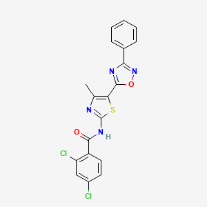 2,4-dichloro-N-[(2Z)-4-methyl-5-(3-phenyl-1,2,4-oxadiazol-5-yl)-1,3-thiazol-2(3H)-ylidene]benzamide