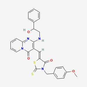 2-[(2-hydroxy-2-phenylethyl)amino]-3-{(Z)-[3-(4-methoxybenzyl)-4-oxo-2-thioxo-1,3-thiazolidin-5-ylidene]methyl}-4H-pyrido[1,2-a]pyrimidin-4-one