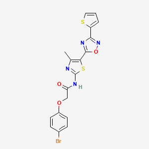 2-(4-bromophenoxy)-N-[(2Z)-4-methyl-5-[3-(thiophen-2-yl)-1,2,4-oxadiazol-5-yl]-1,3-thiazol-2(3H)-ylidene]acetamide