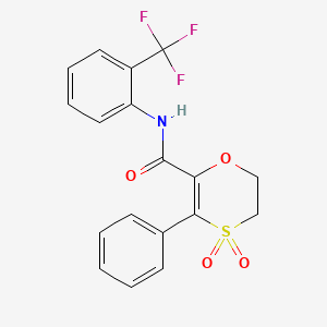 3-phenyl-N-[2-(trifluoromethyl)phenyl]-5,6-dihydro-1,4-oxathiine-2-carboxamide 4,4-dioxide