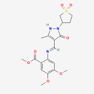 methyl 2-({(E)-[1-(1,1-dioxidotetrahydrothiophen-3-yl)-3-methyl-5-oxo-1,5-dihydro-4H-pyrazol-4-ylidene]methyl}amino)-4,5-dimethoxybenzoate