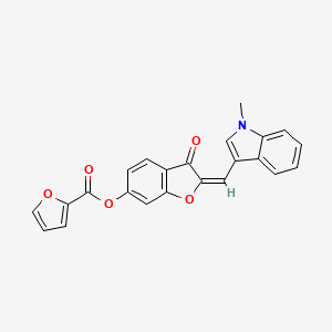 (2E)-2-[(1-methyl-1H-indol-3-yl)methylidene]-3-oxo-2,3-dihydro-1-benzofuran-6-yl furan-2-carboxylate