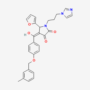 (4E)-5-(furan-2-yl)-4-(hydroxy{4-[(3-methylbenzyl)oxy]phenyl}methylidene)-1-[3-(1H-imidazol-1-yl)propyl]pyrrolidine-2,3-dione