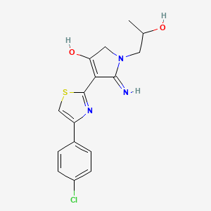 5-amino-4-[4-(4-chlorophenyl)-1,3-thiazol-2-yl]-1-(2-hydroxypropyl)-1,2-dihydro-3H-pyrrol-3-one