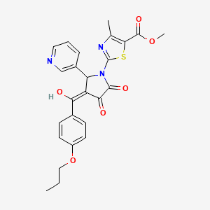 methyl 2-[(3E)-3-[hydroxy(4-propoxyphenyl)methylidene]-4,5-dioxo-2-(pyridin-3-yl)pyrrolidin-1-yl]-4-methyl-1,3-thiazole-5-carboxylate