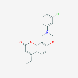 9-(3-chloro-4-methylphenyl)-4-propyl-9,10-dihydro-2H,8H-chromeno[8,7-e][1,3]oxazin-2-one