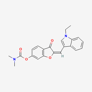 (2E)-2-[(1-ethyl-1H-indol-3-yl)methylidene]-3-oxo-2,3-dihydro-1-benzofuran-6-yl dimethylcarbamate