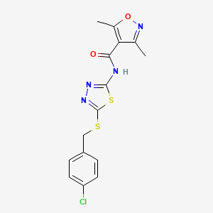 N-(5-{[(4-chlorophenyl)methyl]sulfanyl}-1,3,4-thiadiazol-2-yl)-3,5-dimethyl-1,2-oxazole-4-carboxamide