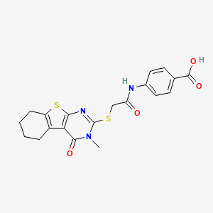 4-[2-({4-Methyl-3-oxo-8-thia-4,6-diazatricyclo[7.4.0.0^{2,7}]trideca-1(9),2(7),5-trien-5-yl}sulfanyl)acetamido]benzoic acid