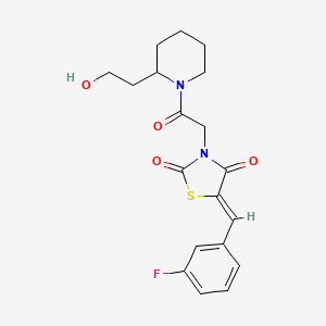 (5Z)-5-(3-fluorobenzylidene)-3-{2-[2-(2-hydroxyethyl)piperidin-1-yl]-2-oxoethyl}-1,3-thiazolidine-2,4-dione