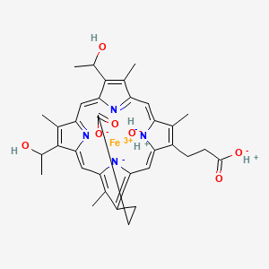 molecular formula C34H37FeN4O7 B1219038 Hematoferriheme CAS No. 70086-81-6
