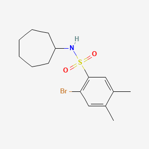 [(2-Bromo-4,5-dimethylphenyl)sulfonyl]cycloheptylamine