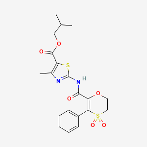 2-Methylpropyl 2-{[(4,4-dioxido-3-phenyl-5,6-dihydro-1,4-oxathiin-2-yl)carbonyl]amino}-4-methyl-1,3-thiazole-5-carboxylate