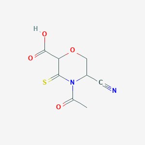 molecular formula C8H8N2O4S B1219041 4-Acetyl-5-cyano-3-thioxo-2-morpholinecarboxylic acid CAS No. 74514-76-4