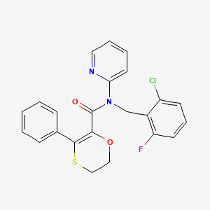 N-(2-chloro-6-fluorobenzyl)-3-phenyl-N-(pyridin-2-yl)-5,6-dihydro-1,4-oxathiine-2-carboxamide