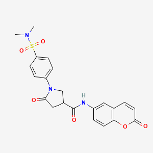 1-[4-(dimethylsulfamoyl)phenyl]-5-oxo-N-(2-oxo-2H-chromen-6-yl)pyrrolidine-3-carboxamide