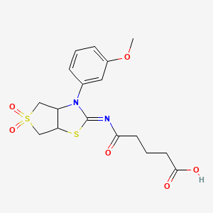 5-{[(2Z)-3-(3-methoxyphenyl)-5,5-dioxidotetrahydrothieno[3,4-d][1,3]thiazol-2(3H)-ylidene]amino}-5-oxopentanoic acid