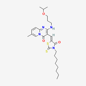 7-methyl-3-[(Z)-(3-octyl-4-oxo-2-thioxo-1,3-thiazolidin-5-ylidene)methyl]-2-{[3-(propan-2-yloxy)propyl]amino}-4H-pyrido[1,2-a]pyrimidin-4-one