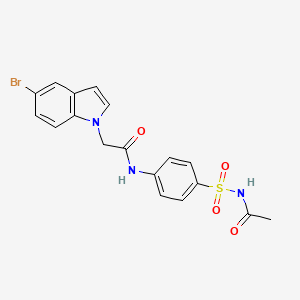 N-[4-(acetylsulfamoyl)phenyl]-2-(5-bromo-1H-indol-1-yl)acetamide