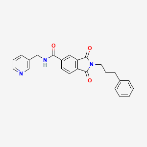 1,3-dioxo-2-(3-phenylpropyl)-N-(pyridin-3-ylmethyl)-2,3-dihydro-1H-isoindole-5-carboxamide