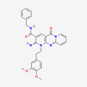 N-benzyl-7-[2-(3,4-dimethoxyphenyl)ethyl]-6-imino-2-oxo-1,7,9-triazatricyclo[8.4.0.03,8]tetradeca-3(8),4,9,11,13-pentaene-5-carboxamide