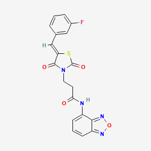 N-(2,1,3-benzoxadiazol-4-yl)-3-[(5Z)-5-(3-fluorobenzylidene)-2,4-dioxo-1,3-thiazolidin-3-yl]propanamide