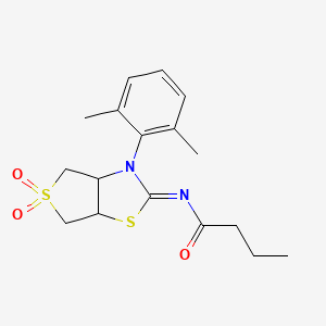 N-[(2Z)-3-(2,6-dimethylphenyl)-5,5-dioxidotetrahydrothieno[3,4-d][1,3]thiazol-2(3H)-ylidene]butanamide