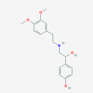 molecular formula C18H23NO4 B1219058 4-[2-[2-(3,4-Dimethoxyphenyl)ethylamino]-1-hydroxyethyl]phenol 