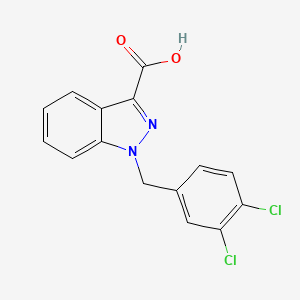 molecular formula C15H10Cl2N2O2 B1219059 1H-Indazole-3-carboxylic acid, 1-(3,4-dichlorobenzyl)- CAS No. 50264-68-1
