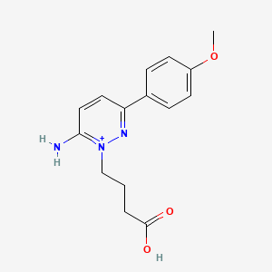 molecular formula C15H18N3O3+ B1219060 4-[6-Amino-3-(4-methoxyphenyl)-1-pyridazin-1-iumyl]butanoic acid 