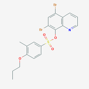 5,7-Dibromoquinolin-8-yl 3-methyl-4-propoxybenzene-1-sulfonate